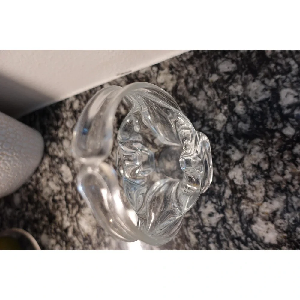 Clear Glass Small Basket With‎ Handle Candy Dish Trinket Holder Centerpiece